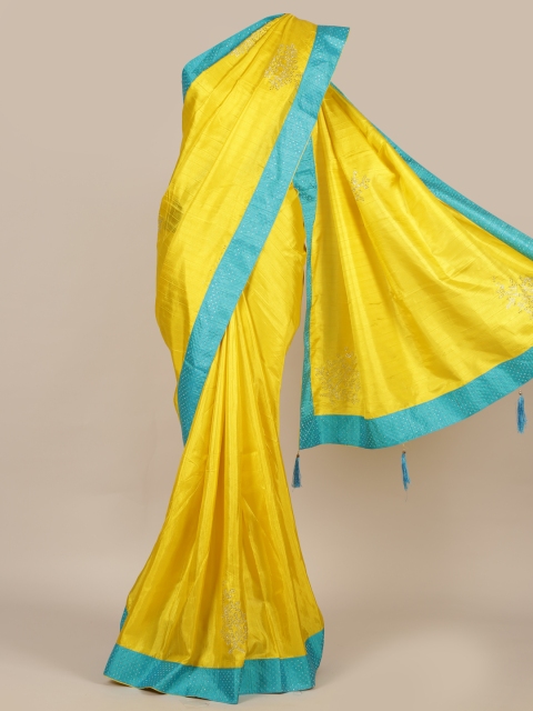 

Pothys Yellow Solid Art Silk Saree