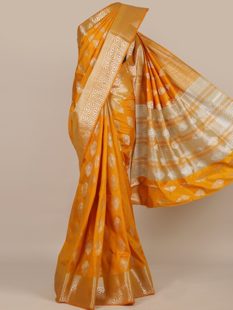 

Pothys Yellow Woven Design Jute Silk Saree