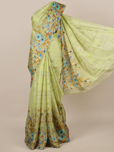 

Pothys Green Woven Design Jute Silk Saree