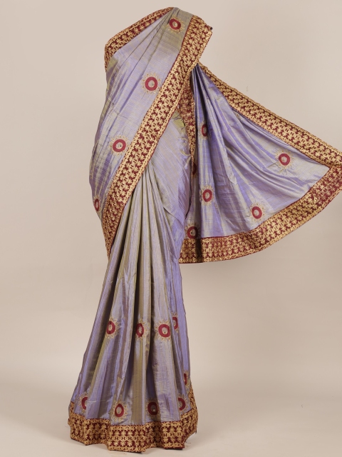 

Pothys Lavender & Red Art Silk Embroidered Saree