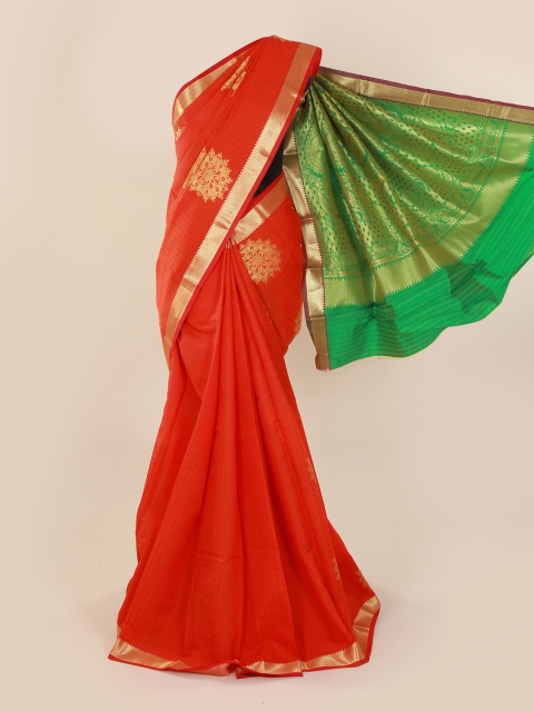 

Pothys Orange & Green Art Silk Woven Design Saree