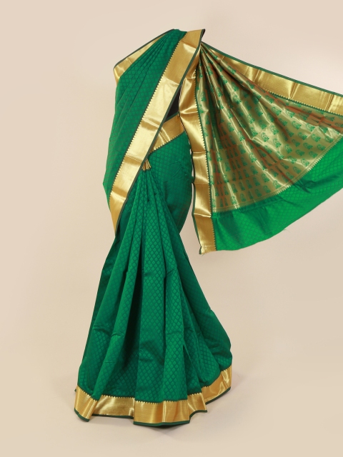 

Pothys Green & Gold-Toned Art Silk Solid Saree