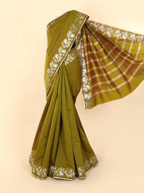 

Pothys Green & Gold-Coloured Art Silk Woven Design Saree