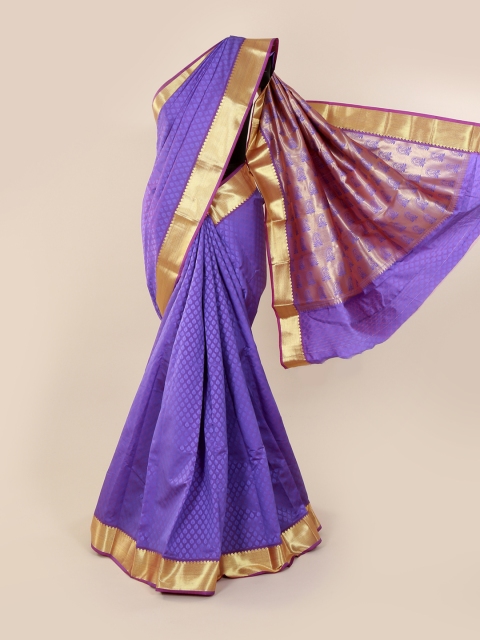 

Pothys Violet Woven Design Art Silk Saree with Zari Border