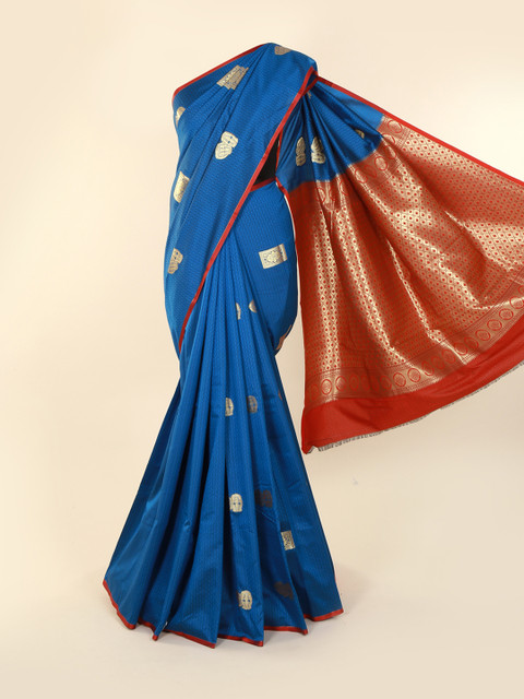 

Pothys Blue Woven Design Art Silk Saree
