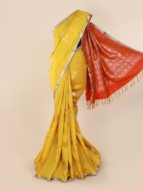 

Pothys Yellow & Red Art Silk Woven Design Saree