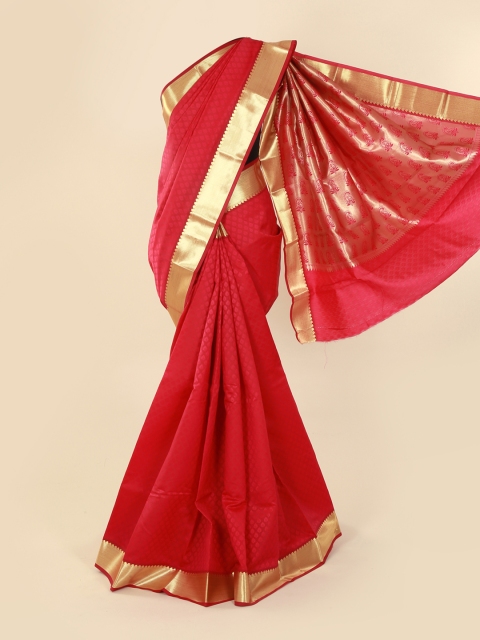 

Pothys Red & Gold-Toned Art Silk Woven Design Saree