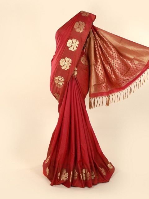 

Pothys Red & Gold-Toned Art Silk Woven Design Saree