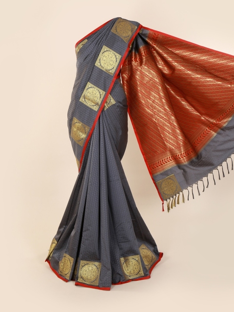 

Pothys Grey Woven Design Art Silk Saree