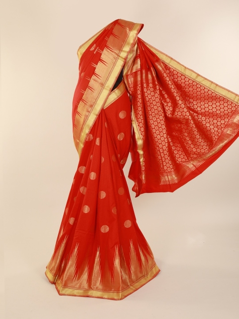 

Pothys Red & Gold-Coloured Art Silk Woven Design Saree