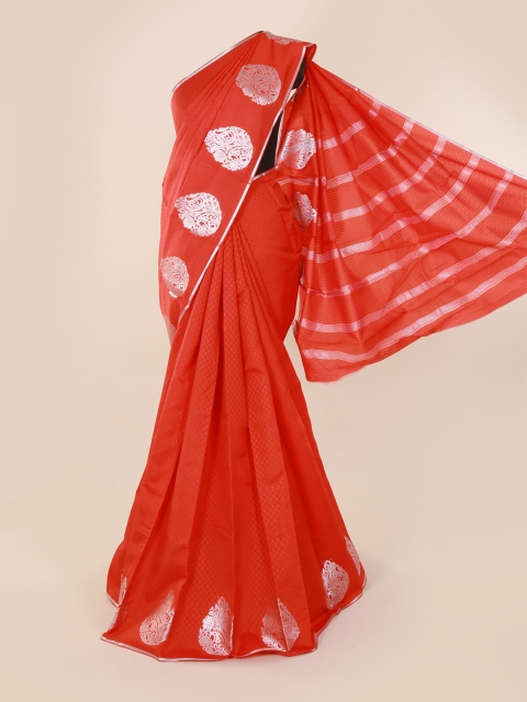 

Pothys Orange Woven Design Art Silk Saree