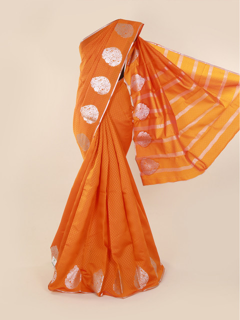 

Pothys Orange Woven Design Art Silk Saree