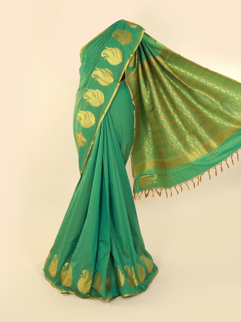 

Pothys Green & Gold-Coloured Art Silk Solid Saree