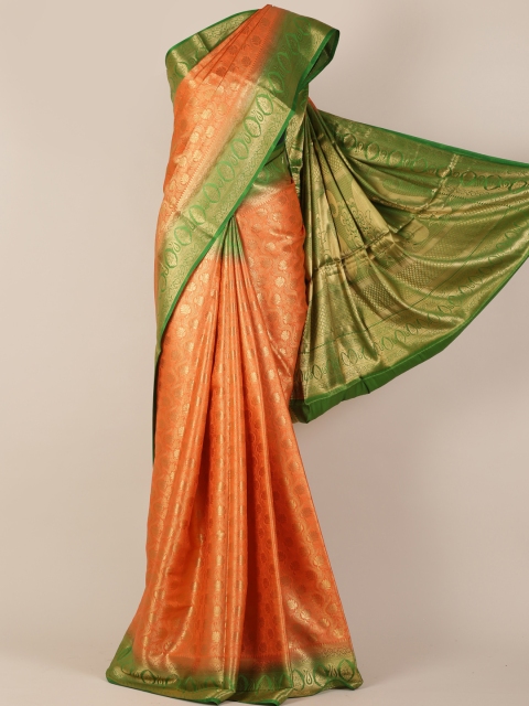 

Pothys Orange Woven Design Jute Silk Saree