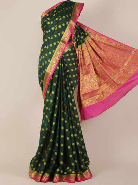 

Pothys Green Printed Poly Georgette Saree
