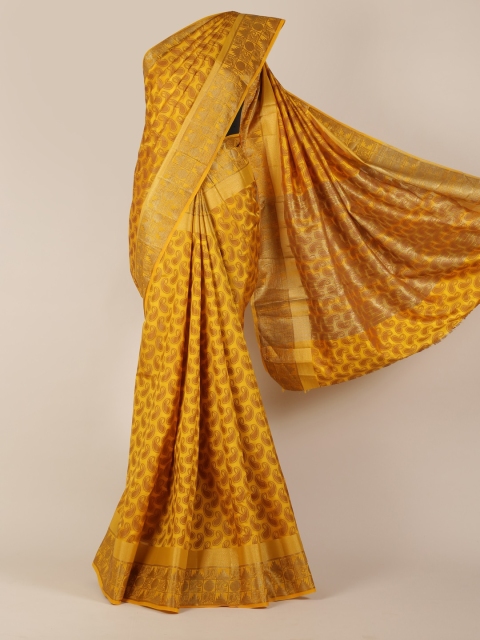 

Pothys Mustard Yellow Woven Design Jute Silk Saree