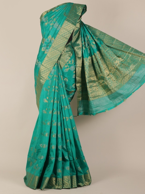 

Pothys Green Woven Design Jute Silk Saree