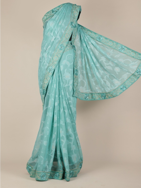 

Pothys Blue Woven Design Poly Georgette Saree