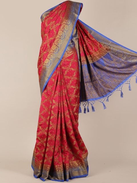 

Pothys Magenta Woven Design Jute Silk Saree