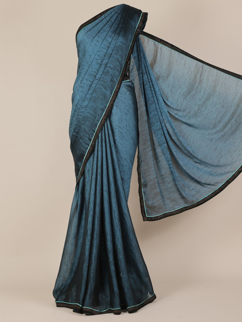 

Pothys Blue & Grey Poly Georgette Printed Saree