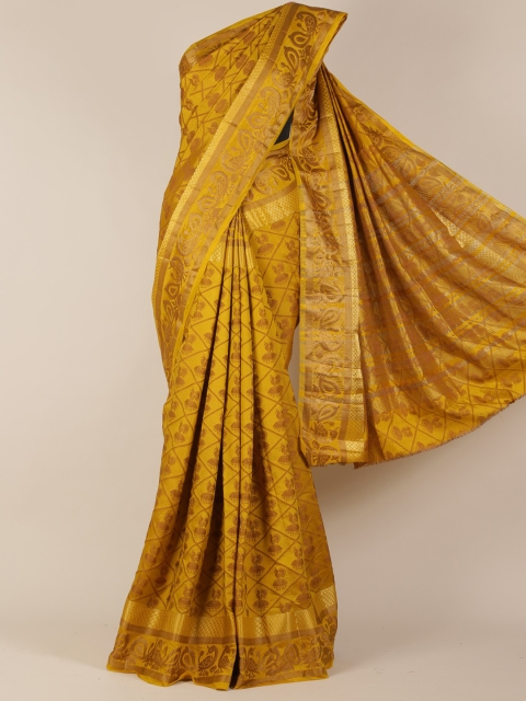 

Pothys Mustard Yellow Woven Design Jute Silk Saree