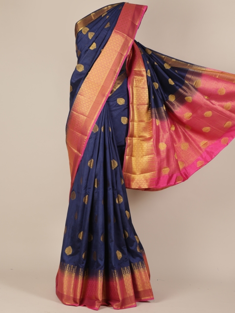 

Pothys Navy Blue Woven Design Jute Silk Saree