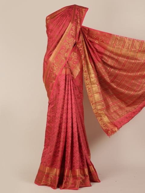 

Pothys Pink Woven Design Jute Silk Saree