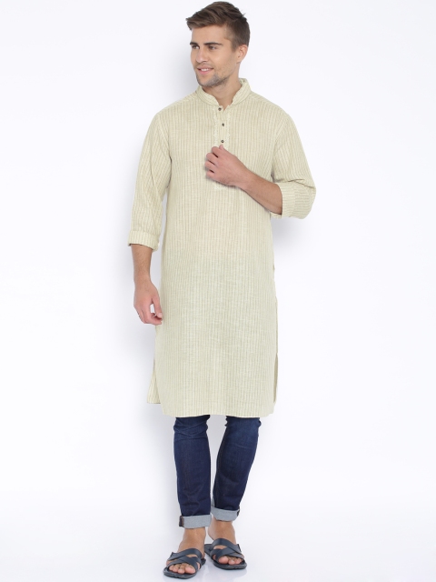 

indus route by Pantaloons Beige Striped Kurta