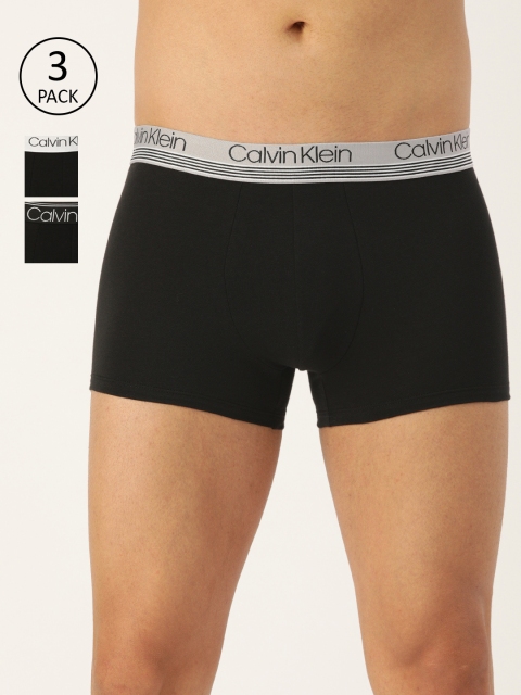 

Calvin Klein Underwear Pack of 3 Men's Black Solid Trunks