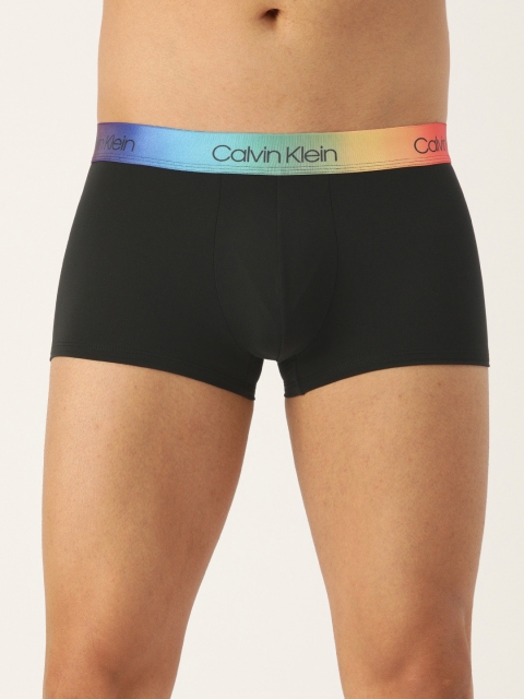 

Calvin Klein Underwear Men's Black and Multi-Color Printed Trunks