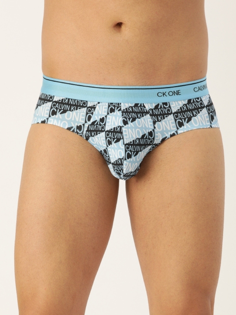 

Calvin Klein Underwear Men's Blue and Black Printed Briefs