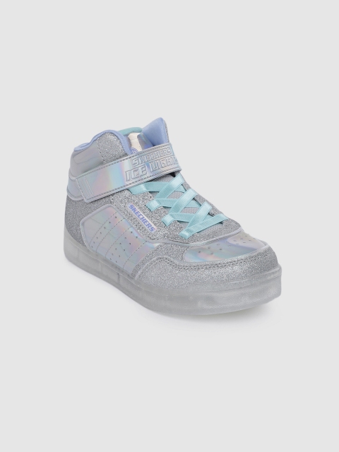 

Skechers Girls Silver-Toned Solid E-PRO III - COOL AS ICE Mid-Top Sneakers