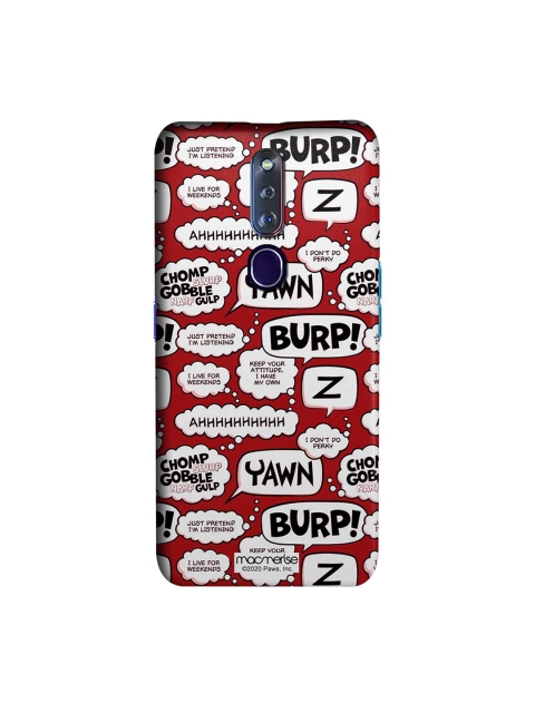 

macmerise Maroon & Off-White Moods of Garfield Oppo F11 Pro Back Cover