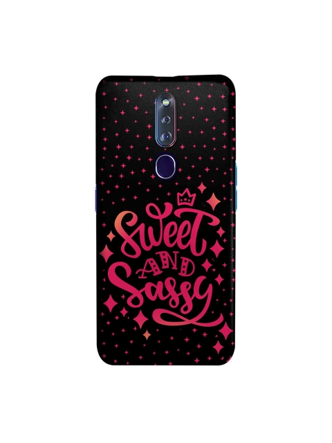 

macmerise Unisex Black & Pink Sweet And Sassy Oppo F11 Pro Illustrations Back Cover