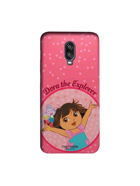 

macmerise Pink & Brown Joyful Dora OnePlus 6T Back Case