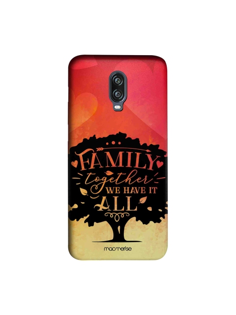 

macmerise Pink & Beige Illustrations Family Is All OnePlus 6T Back Cover