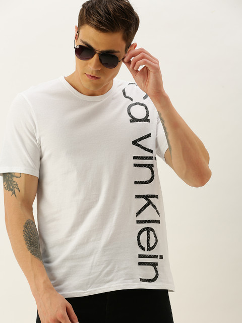 

Calvin Klein Underwear Men White & Black Placement Printed Lounge T-shirt