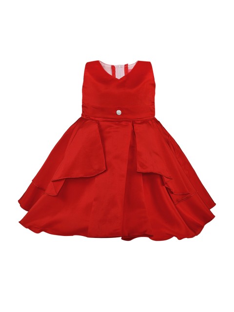 

Wish Karo Girls Red Solid Fit and Flare Dress