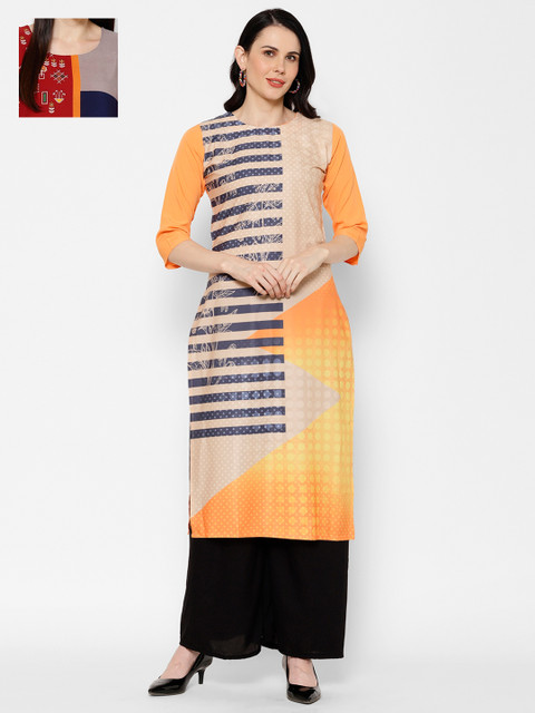 

7Threads Women Multicoloured Printed Straight Kurta, Multi