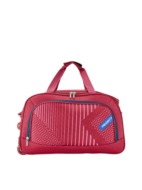 

Priority Red Printed Duffel Trolley Bag