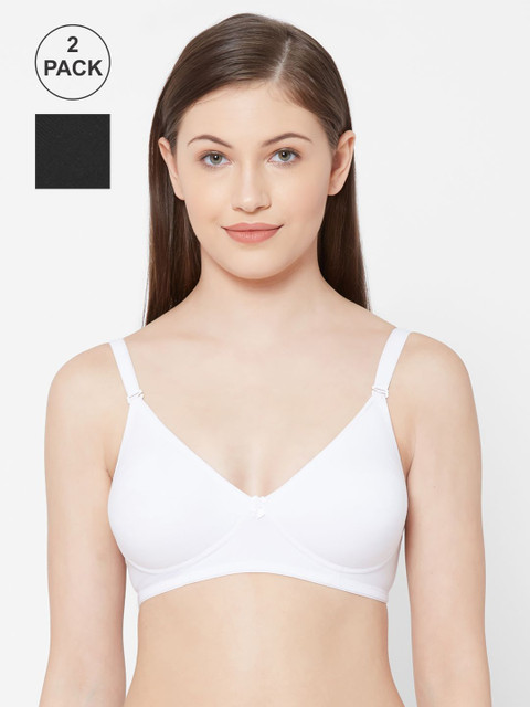 

Juliet Pack Of 2 Black & White Solid Non-Wired Lightly Padded Everyday Bra SHIKHA