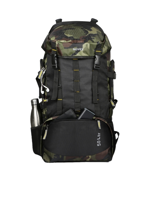 

NOVEX Unisex Black & Green Printed Rucksack Hiking Backpack