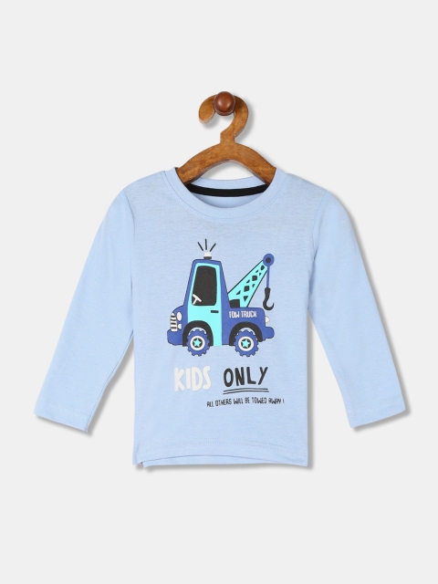 

Donuts Boys Blue Graphic Print Round Neck Cotton T-shirt