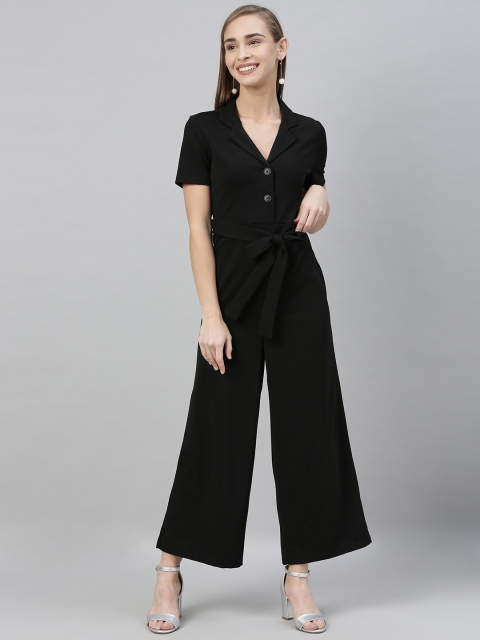 

Vero Moda Women Black Solid Basic Jumpsuit