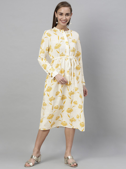 

Vero Moda Women White Printed A-Line Dress