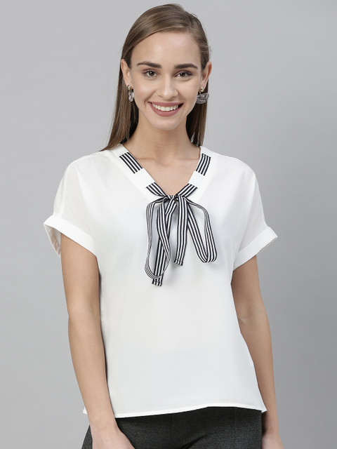 

Vero Moda Women White Solid Top
