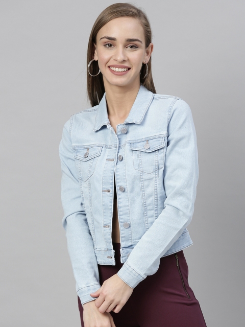 

Vero Moda Women Blue Solid Denim Jacket