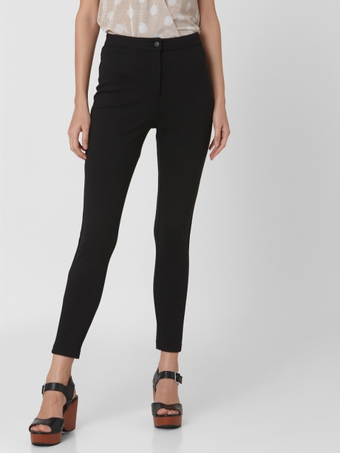 

Vero Moda Women Black Solid Ankle Length Treggings