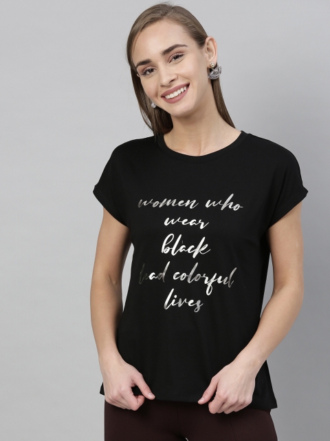 

Vero Moda Women Black Printed Round Neck T-shirt