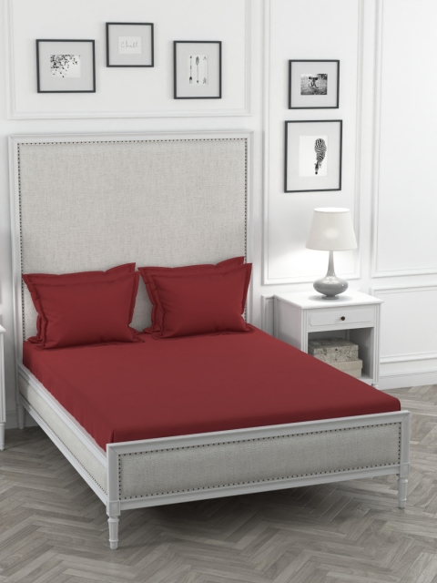 

Portico New York Maroon Solid 350 TC King Bedsheet With 4 Pillow Covers